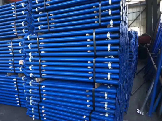 Colorful Powder Coated Adjustable Push Pull Telescopic Steel Scaffolding Shoring Props